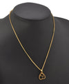 Authentic Christian Dior Gold Tone Heart Motif Chain Pendant Necklace CD 0142J