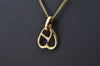 Authentic Christian Dior Gold Tone Heart Motif Chain Pendant Necklace CD 0142J