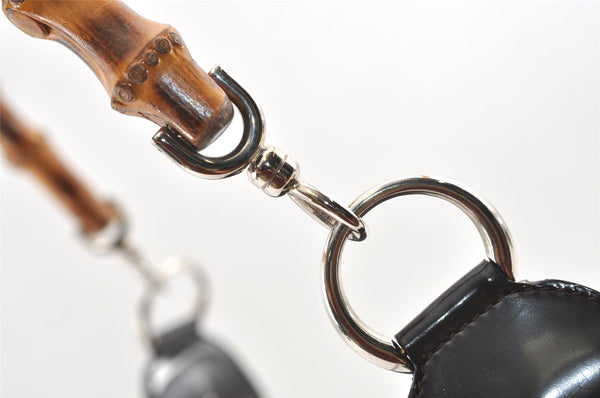 Authentic GUCCI Bamboo Vintage Shoulder Bag Purse Nylon Leather Brown 0142K