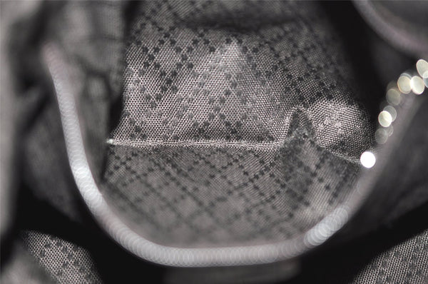 Authentic GUCCI Bamboo Vintage Shoulder Bag Purse Nylon Leather Brown 0142K