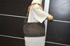 Authentic GUCCI Bamboo Vintage Shoulder Bag Purse Nylon Leather Brown 0142K