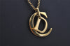 Authentic Christian Dior Gold Tone Chain Pendant Necklace CD 0143J