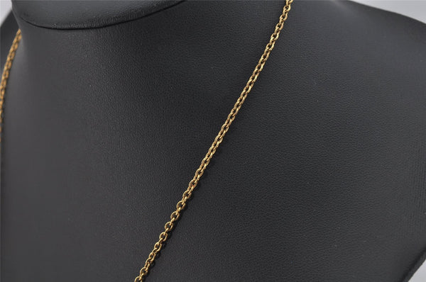 Authentic Christian Dior Gold Tone Chain Pendant Necklace CD 0143J