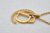 Authentic Christian Dior Gold Tone Chain Pendant Necklace CD 0143J