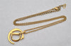 Authentic Christian Dior Gold Tone Chain Pendant Necklace CD 0143J