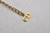 Authentic Christian Dior Gold Tone Chain Pendant Necklace CD 0143J