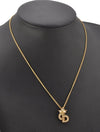 Authentic Christian Dior Gold Tone Chain Rhinestone Pendant Necklace CD 0144J