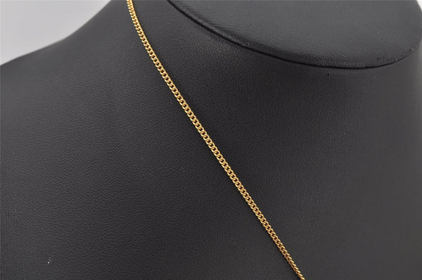 Authentic Christian Dior Gold Tone Chain Rhinestone Pendant Necklace CD 0144J