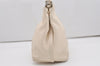 Authentic Salvatore Ferragamo Vara Ribbon Leather 2Way Tote Bag White SF 0145J