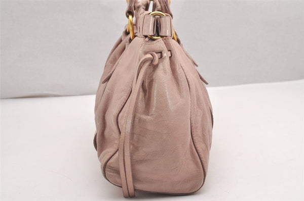 Authentic MIU MIU Vintage Leather 2Way Shoulder Tote Bag Pink 0146J