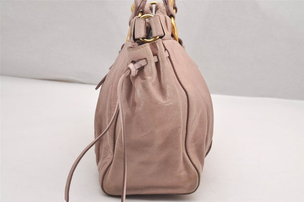 Authentic MIU MIU Vintage Leather 2Way Shoulder Tote Bag Pink 0146J