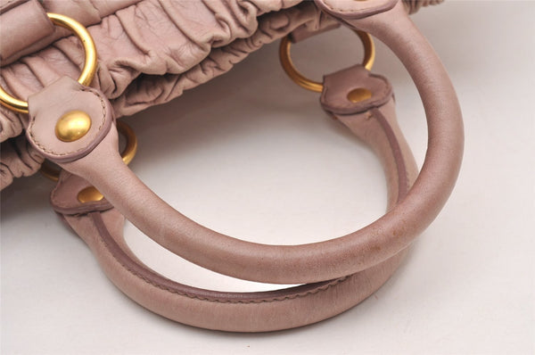 Authentic MIU MIU Vintage Leather 2Way Shoulder Tote Bag Pink 0146J