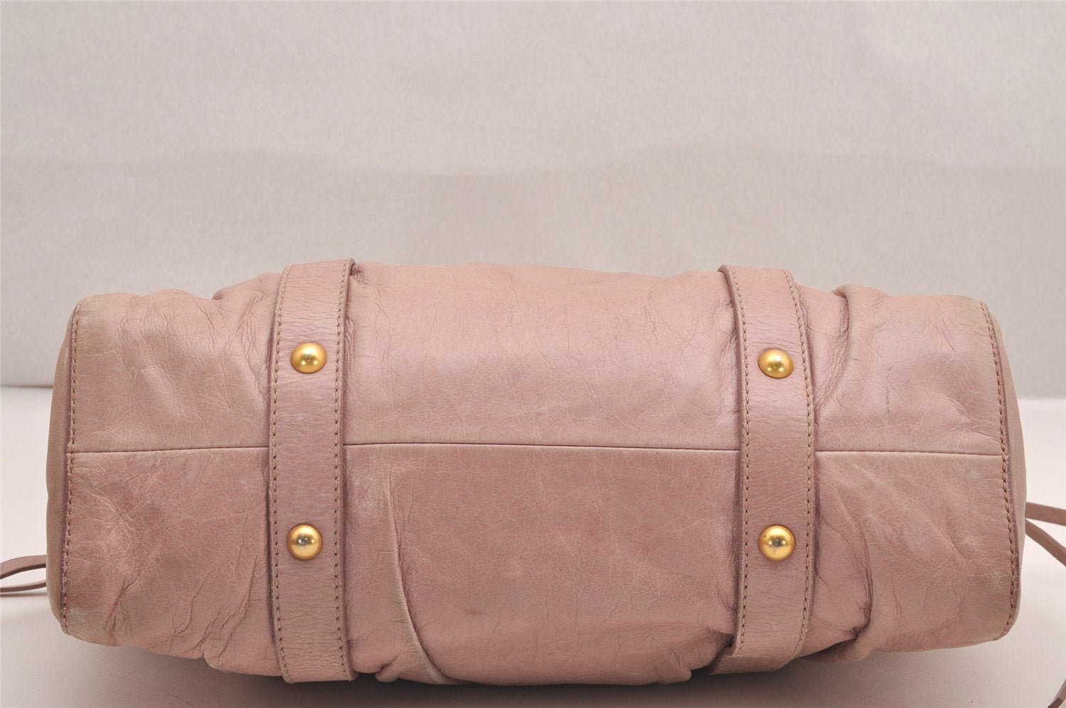 Authentic MIU MIU Vintage Leather 2Way Shoulder Tote Bag Pink 0146J