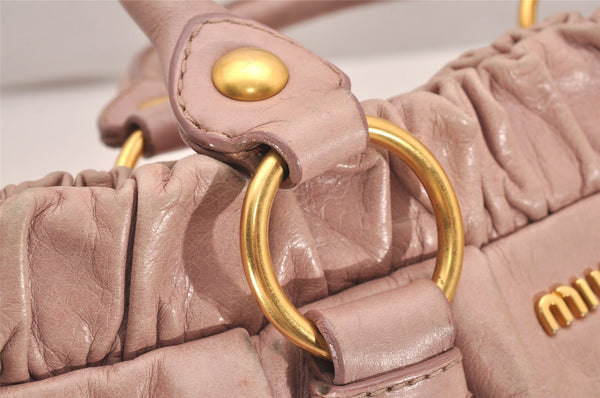 Authentic MIU MIU Vintage Leather 2Way Shoulder Tote Bag Pink 0146J