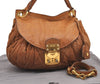 Authentic MIU MIU Matelasse Leather 2Way Shoulder Hand Bag Purse Brown 0147J