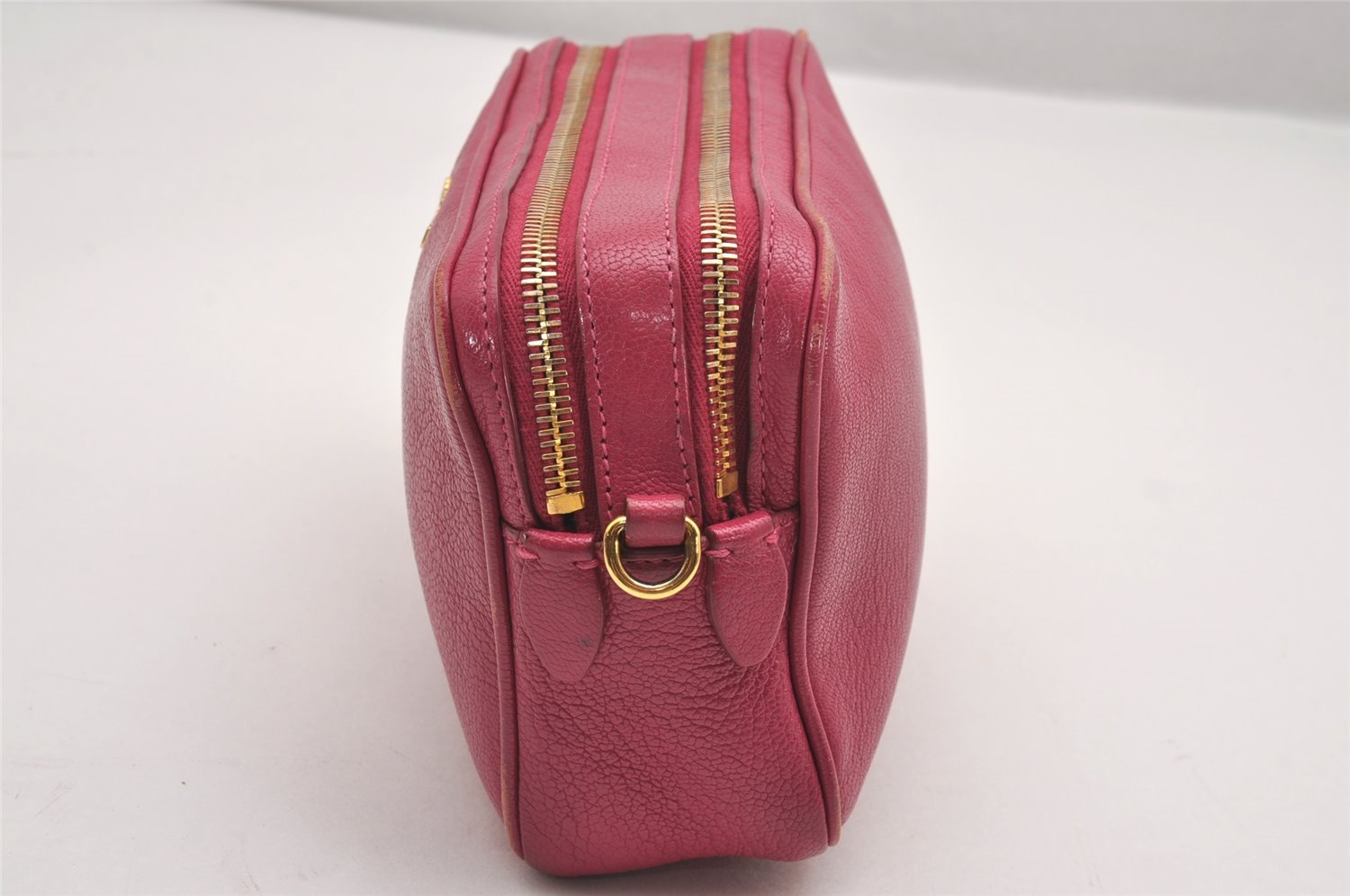 Authentic MIU MIU Madras Leather 2Way Shoulder Cross Bag Purse RT0539 Pink 0148J