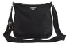 Authentic PRADA Nylon Tessuto Leather Shoulder Cross Body Bag Purse Black 0148K