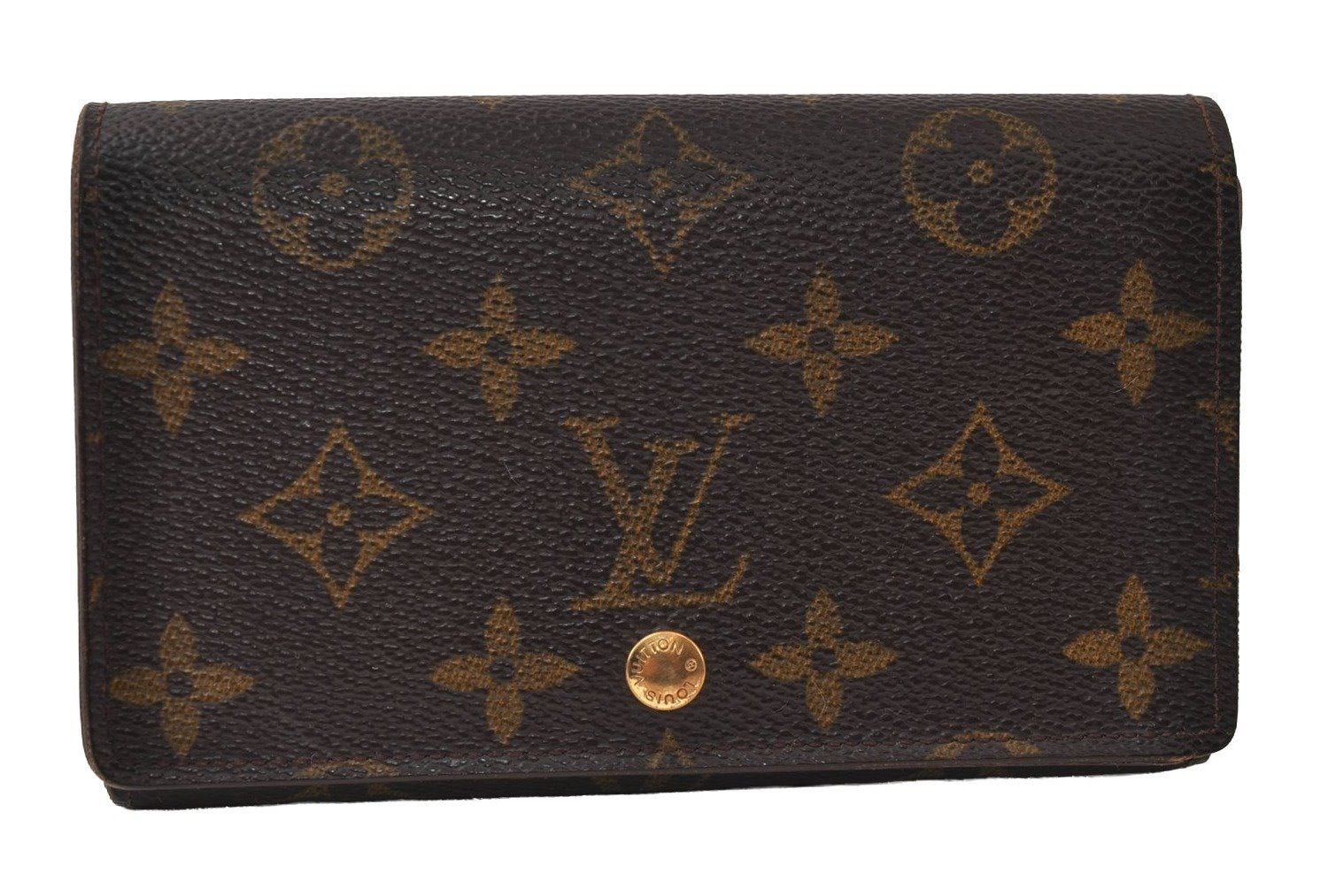 Auth Louis Vuitton Monogram Porte Monnaie Billets Tresor Wallet M61730 LV 0149J