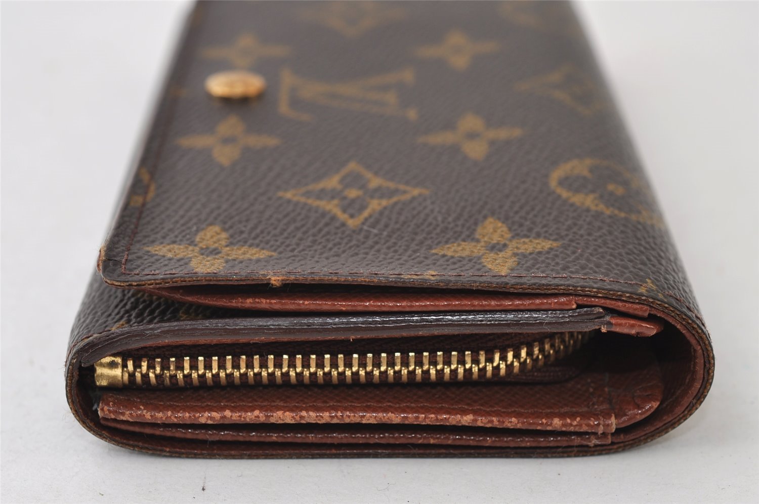 Auth Louis Vuitton Monogram Porte Monnaie Billets Tresor Wallet M61730 LV 0149J