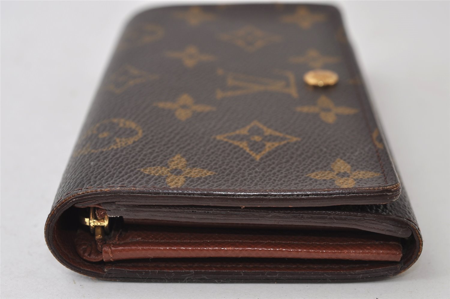 Auth Louis Vuitton Monogram Porte Monnaie Billets Tresor Wallet M61730 LV 0149J