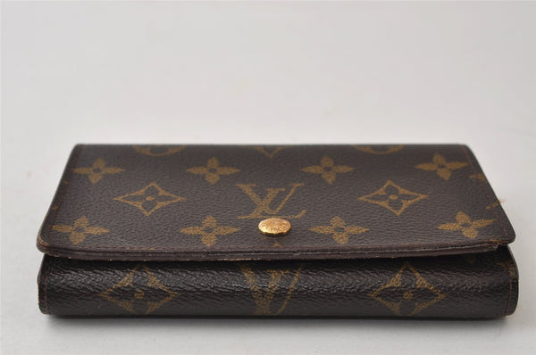 Auth Louis Vuitton Monogram Porte Monnaie Billets Tresor Wallet M61730 LV 0149J