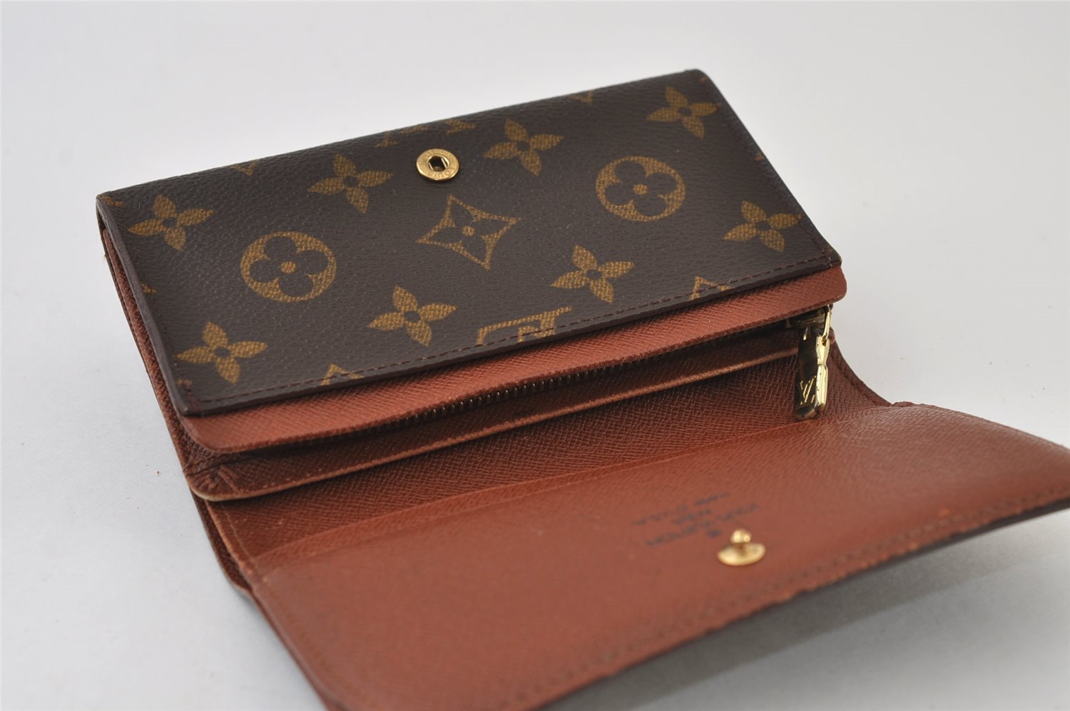 Auth Louis Vuitton Monogram Porte Monnaie Billets Tresor Wallet M61730 LV 0150J