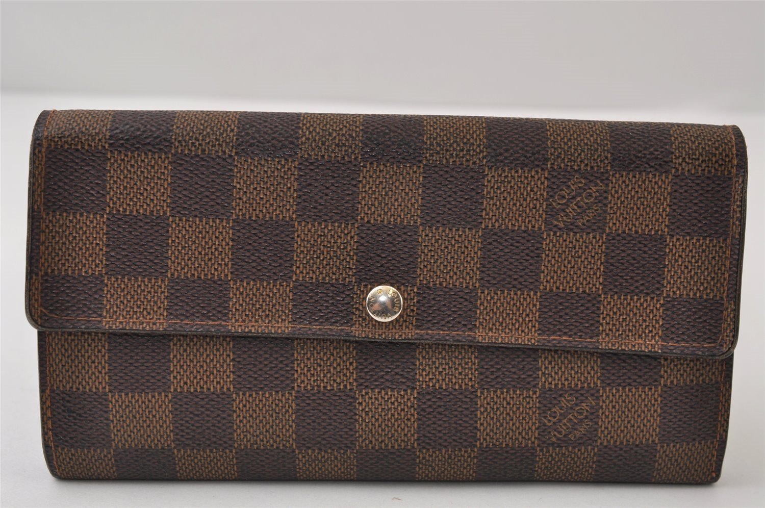 Authentic Louis Vuitton Damier Portefeuille Sarah Long Wallet N61734 LV 0151J