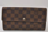 Authentic Louis Vuitton Damier Portefeuille Sarah Long Wallet N61734 LV 0151J