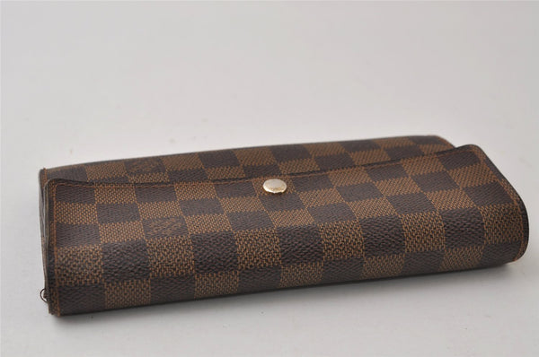 Authentic Louis Vuitton Damier Portefeuille Sarah Long Wallet N61734 LV 0151J