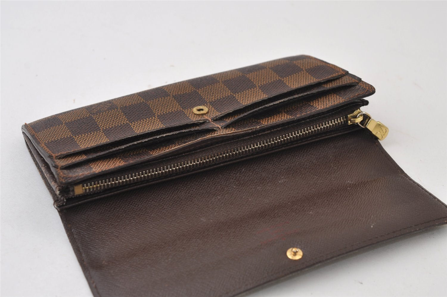 Authentic Louis Vuitton Damier Portefeuille Sarah Long Wallet N61734 LV 0151J