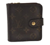 Authentic Louis Vuitton Monogram Compact Zip Bifold Wallet Purse M61667 LV 0152J