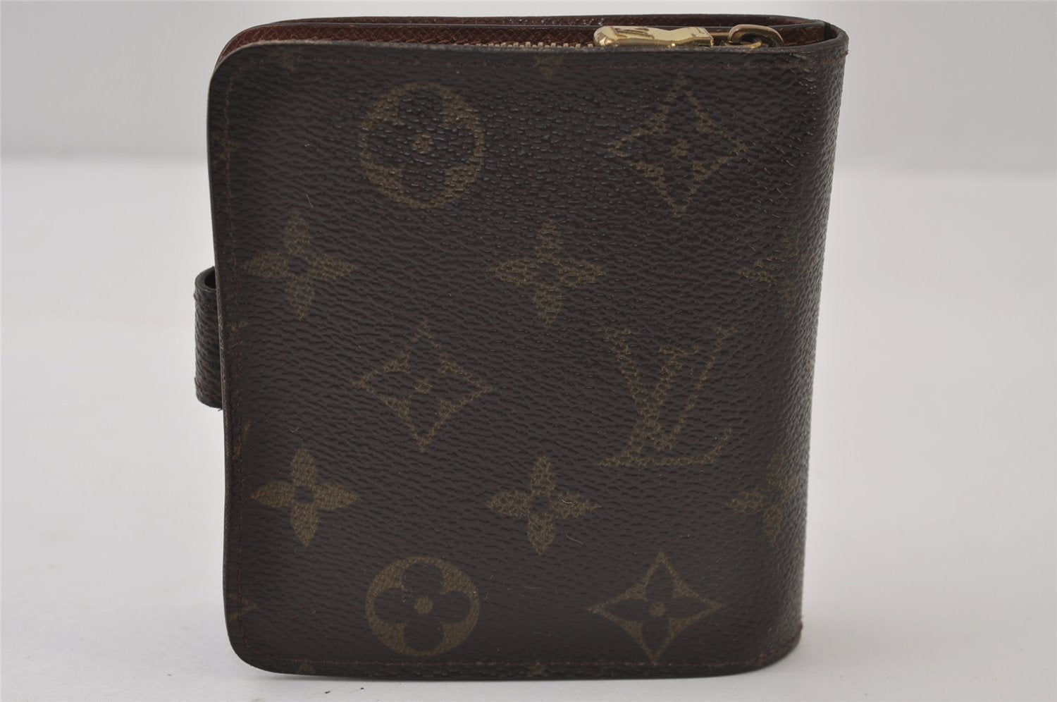 Authentic Louis Vuitton Monogram Compact Zip Bifold Wallet Purse M61667 LV 0152J