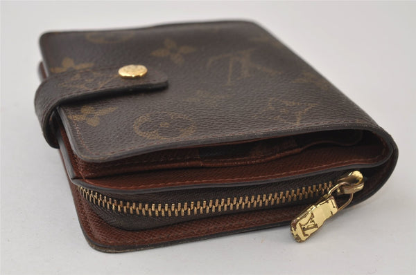 Authentic Louis Vuitton Monogram Compact Zip Bifold Wallet Purse M61667 LV 0152J