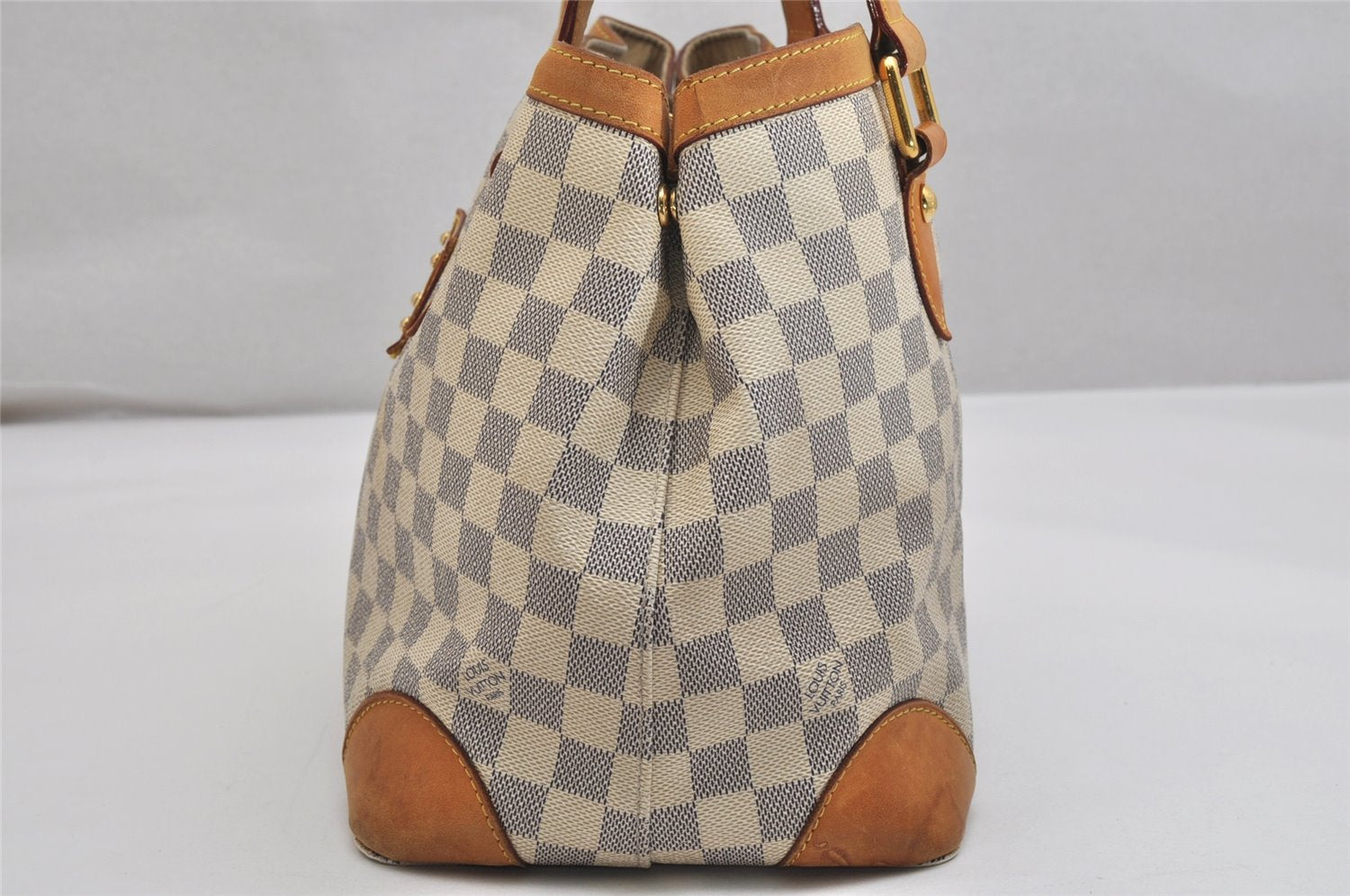 Authentic Louis Vuitton Damier Azur Hampstead PM N51207 Shoulder Tote Bag 0152K