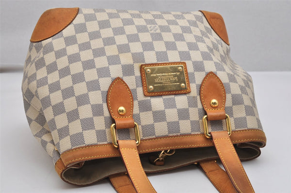 Authentic Louis Vuitton Damier Azur Hampstead PM N51207 Shoulder Tote Bag 0152K