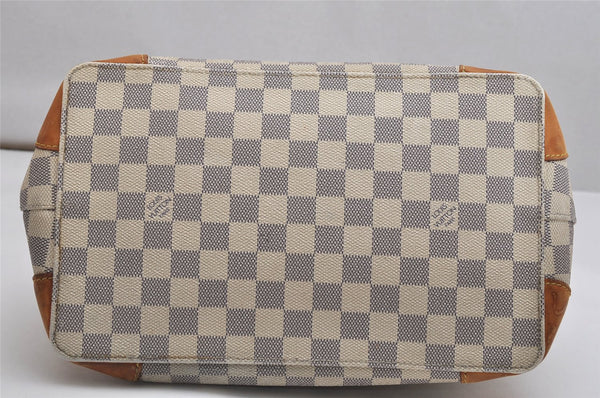 Authentic Louis Vuitton Damier Azur Hampstead PM N51207 Shoulder Tote Bag 0152K