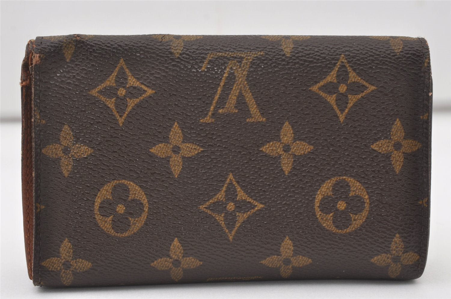 Auth Louis Vuitton Monogram Porte Monnaie Billets Tresor Wallet M61730 LV 0153J