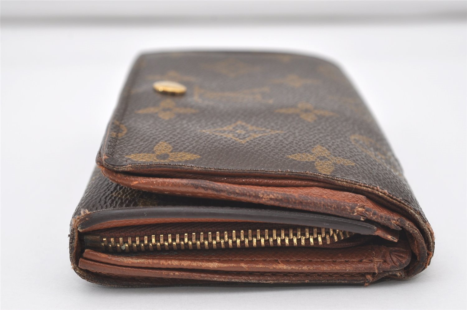 Auth Louis Vuitton Monogram Porte Monnaie Billets Tresor Wallet M61730 LV 0153J