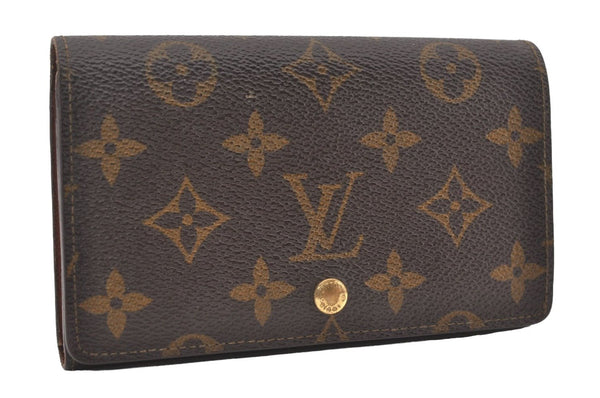 Auth Louis Vuitton Monogram Porte Monnaie Billets Tresor Wallet M61730 LV 0154J