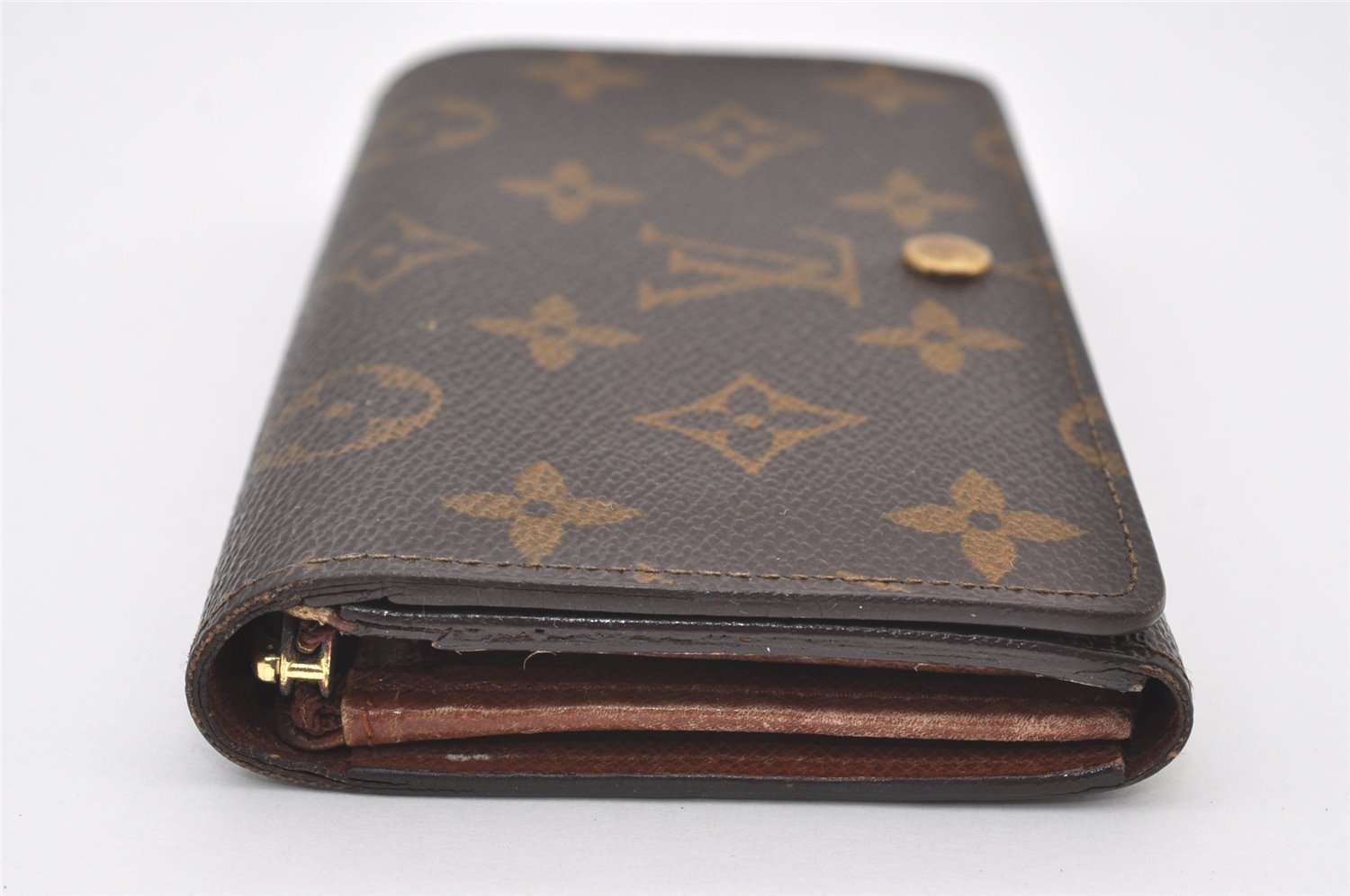 Auth Louis Vuitton Monogram Porte Monnaie Billets Tresor Wallet M61730 LV 0154J