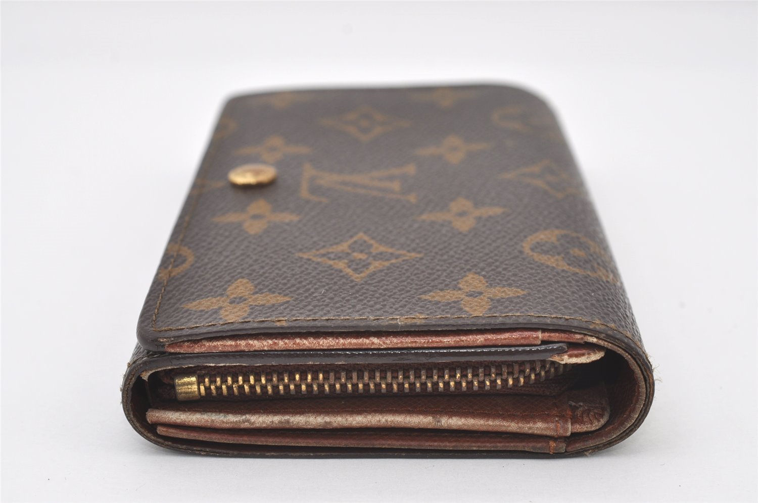 Auth Louis Vuitton Monogram Porte Monnaie Billets Tresor Wallet M61730 LV 0154J