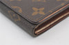 Auth Louis Vuitton Monogram Porte Monnaie Billets Tresor Wallet M61730 LV 0154J