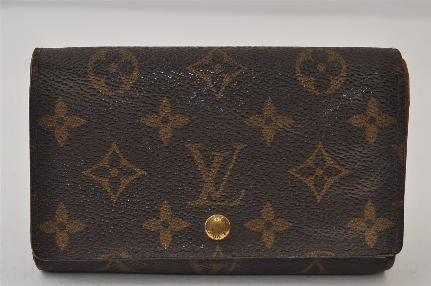 Auth Louis Vuitton Monogram Porte Monnaie Billets Tresor Wallet M61730 LV 0155J