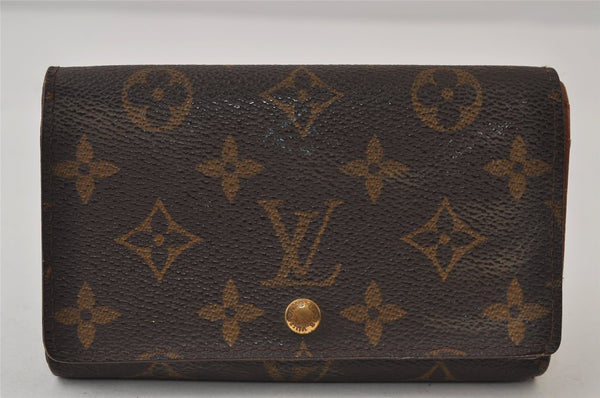 Auth Louis Vuitton Monogram Porte Monnaie Billets Tresor Wallet M61730 LV 0155J