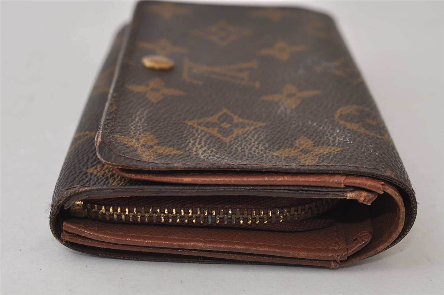 Auth Louis Vuitton Monogram Porte Monnaie Billets Tresor Wallet M61730 LV 0155J