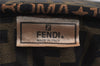 Authentic FENDI Zucca Folding Vanity Bag Pouch Nylon Leather Brown 0155K