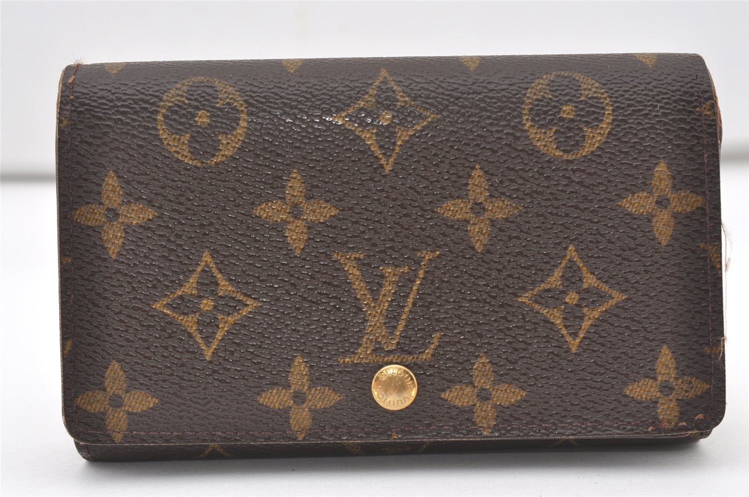 Auth Louis Vuitton Monogram Porte Monnaie Billets Tresor Wallet M61730 LV 0156J