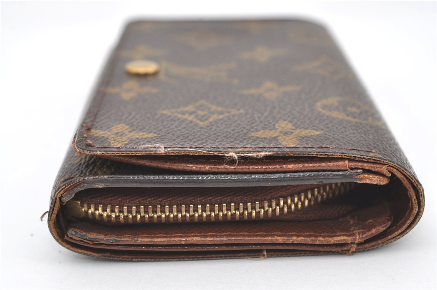 Auth Louis Vuitton Monogram Porte Monnaie Billets Tresor Wallet M61730 LV 0156J