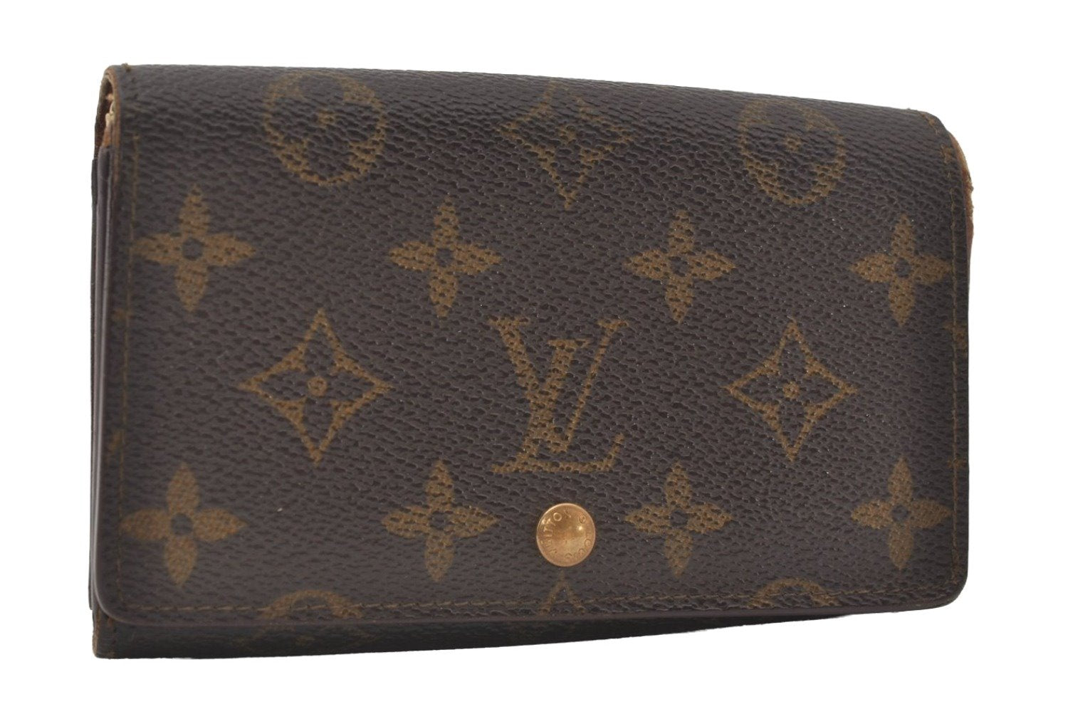 Auth Louis Vuitton Monogram Porte Monnaie Billets Tresor Wallet M61730 LV 0157J