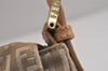 Auth FENDI Zucchino Mamma Baguette Shoulder Bag Canvas Leather Beige 0157K